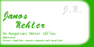 janos mehler business card